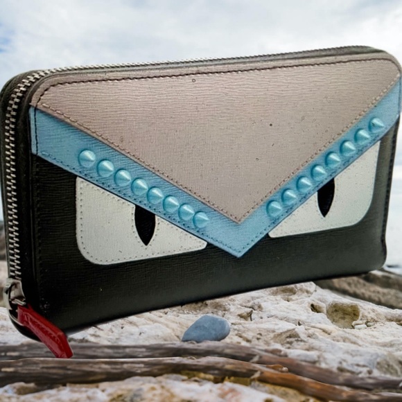 Fendi Monster RARE Studded Long Wallet w/COA in Fendi Box FULL INCLUSION - Picture 2 of 6